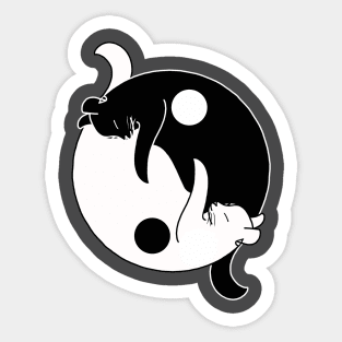 Yin Yang Cats Sticker